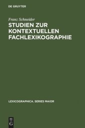 book Studien zur kontextuellen Fachlexikographie: Das deutsch-französische Wörterbuch der Rechnungslegung