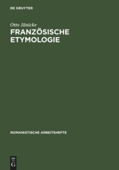 book Französische Etymologie: Einführung und Überblick