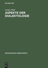 book Aspekte der Dialektologie: Eine Darstellung von Methoden auf französischer Grundlage