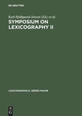 book Symposium on Lexicography II: Proceedings of the Second International Symposium on Lexicography, May 16–17, 1984 at the University of Copenhagen