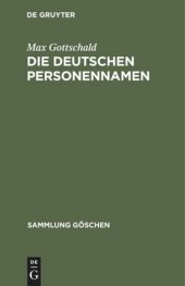 book Die Deutschen Personennamen