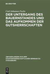 book Der Untergang des Bauernstandes und das Aufkommen der Gutsherrschaften