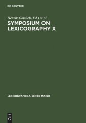 book Symposium on Lexicography X: Proceedings of the Tenth International Symposium on Lexicography May 4-6, 2000 at the University of Copenhagen