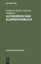 book Altnordisches Elementarbuch: Einführung, Grammatik, Texte (zum Teil mit Übersetzung) und Wörterbuch