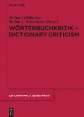 book Wörterbuchkritik - Dictionary Criticism