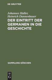 book Der Eintritt der Germanen in die Geschichte