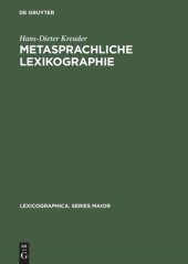 book Metasprachliche Lexikographie: Untersuchungen zur Kodifizierung der linguistischen Terminologie