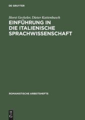 book Einführung in die italienische Sprachwissenschaft