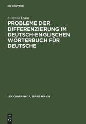 book Probleme der Differenzierung im deutsch-englischen Wörterbuch für Deutsche