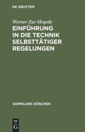 book Einführung in die Technik selbsttätiger Regelungen