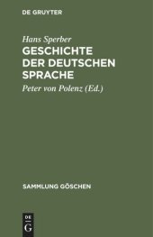 book Geschichte der deutschen Sprache