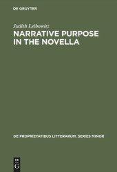 book Narrative Purpose in the Novella