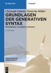 book Grundlagen der generativen Syntax: Französisch, Italienisch, Spanisch