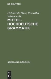 book Mittelhochdeutsche Grammatik