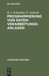 book Programmierung von Datenverarbeitungsanlagen