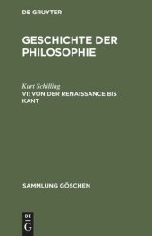 book Geschichte der Philosophie: VI Von der Renaissance bis Kant