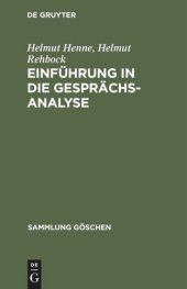 book Einführung in die Gesprächsanalyse