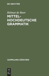 book Mittelhochdeutsche Grammatik