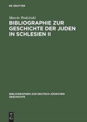 book Bibliographie zur Geschichte der Juden in Schlesien II