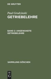 book Getriebelehre: Band 2 Angewandte Getriebelehre