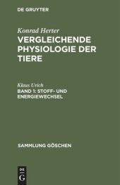 book Vergleichende Physiologie der Tiere: Band 1 Stoff- und Energiewechsel