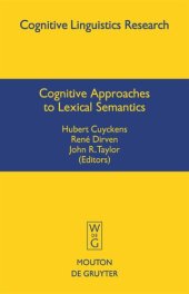 book Cognitive Approaches to Lexical Semantics