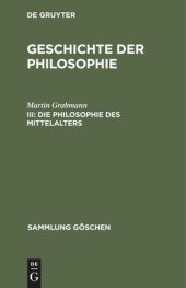 book Geschichte der Philosophie: III Die Philosophie des Mittelalters