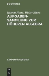 book Aufgabensammlung zur höheren Algebra