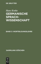 book Germanische Sprachwissenschaft: Band 3 Wortbildungslehre