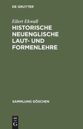 book Historische neuenglische Laut- und Formenlehre