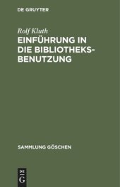 book Einführung in die Bibliotheksbenutzung