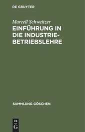 book Einführung in die Industriebetriebslehre