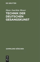 book Technik der deutschen Gesangskunst