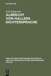 book Albrecht von Hallers Dichtersprache