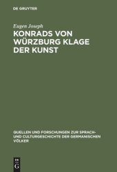 book Konrads von Würzburg Klage der Kunst