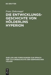 book Die Entwicklungsgeschichte von Hölderlins Hyperion