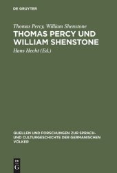 book Thomas Percy und William Shenstone: Ein Briefwechsel aus der Entstehungszeit der Reliques of ancient English poetry