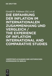 book Die Erfahrung der Inflation im internationalen Zusammenhang und Vergleich / The Experience of Inflation International and Comparative Studies