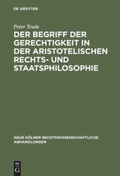 book Der Begriff der Gerechtigkeit in der aristotelischen Rechts- und Staatsphilosophie