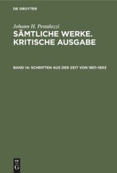 book Sämtliche Werke. Kritische Ausgabe: Band 14 Schriften aus der Zeit von 1801–1803