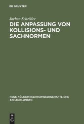 book Die Anpassung von Kollisions- und Sachnormen