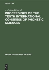 book Proceedings of the Tenth International Congress of Phonetic Sciences