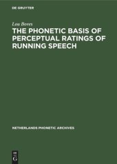 book The Phonetic Basis of Perceptual Ratings of Running Speech