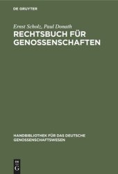 book Rechtsbuch für Genossenschaften