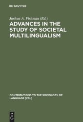 book Advances in the Study of Societal Multilingualism