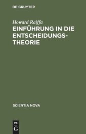 book Einführung in die Entscheidungstheorie