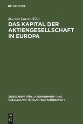 book Das Kapital der Aktiengesellschaft in Europa