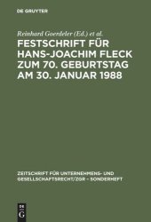 book Festschrift für Hans-Joachim Fleck zum 70. Geburtstag am 30. Januar 1988