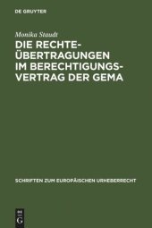 book Die Rechteübertragungen im Berechtigungsvertrag der GEMA