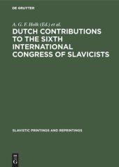 book Dutch contributions to the Sixth International Congress of Slavicists: Prague 1968